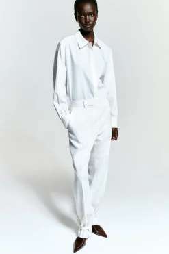 LONGLINE LINEN SHIRT