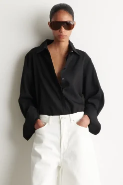 LONGLINE LINEN SHIRT