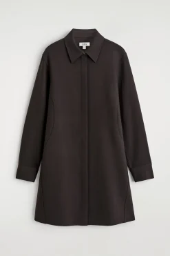 LONG-SLEEVED MINI SHIRT DRESS