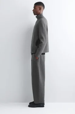 MERINO WOOL BARREL-LEG JOGGERS
