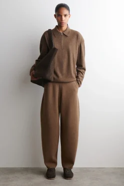 MERINO WOOL BARREL-LEG PANTS