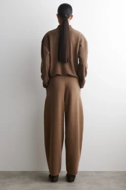 MERINO WOOL BARREL-LEG PANTS