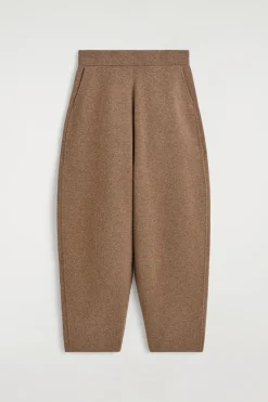 MERINO WOOL BARREL-LEG PANTS