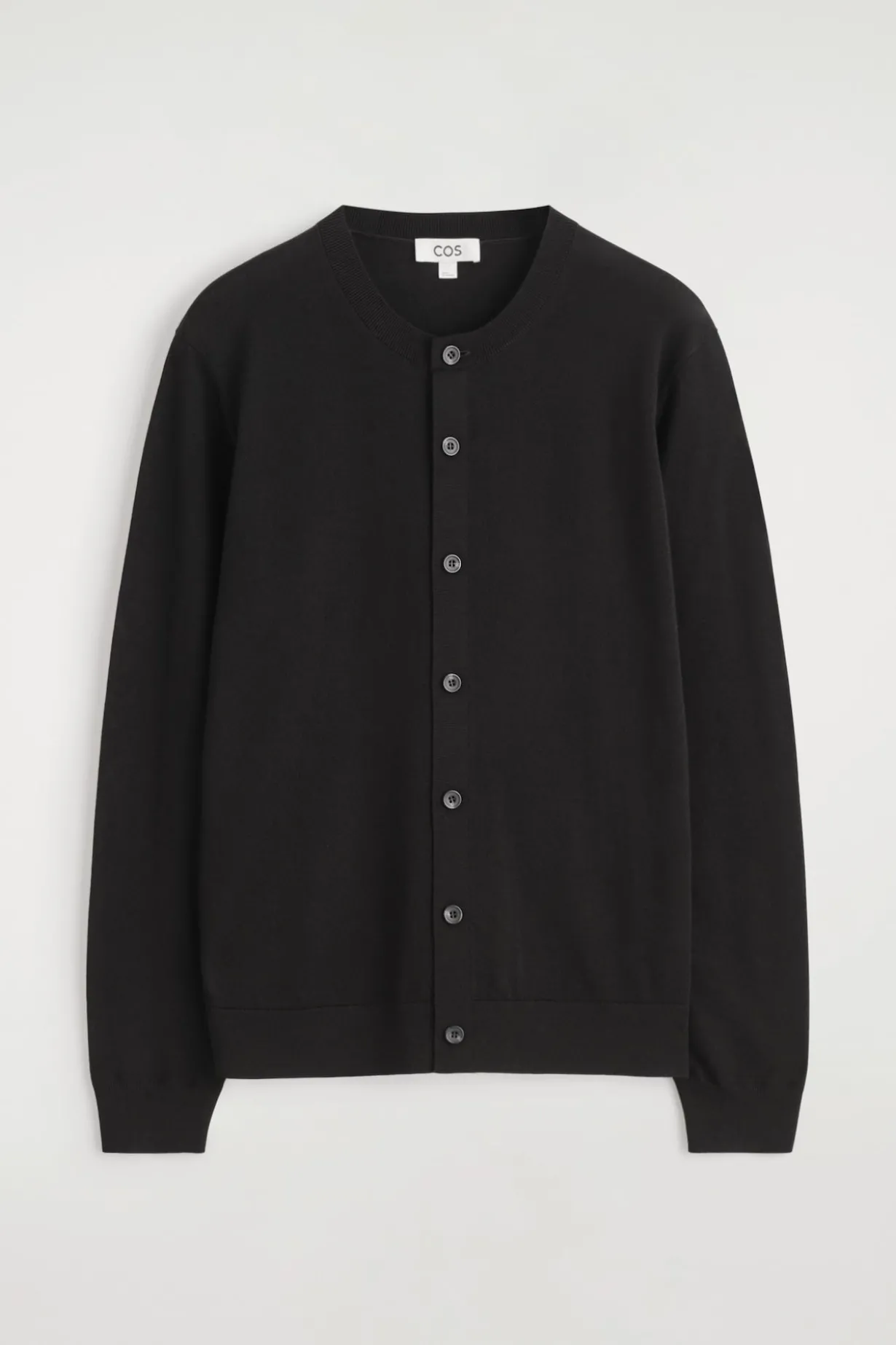 MERINO WOOL CREW-NECK CARDIGAN
