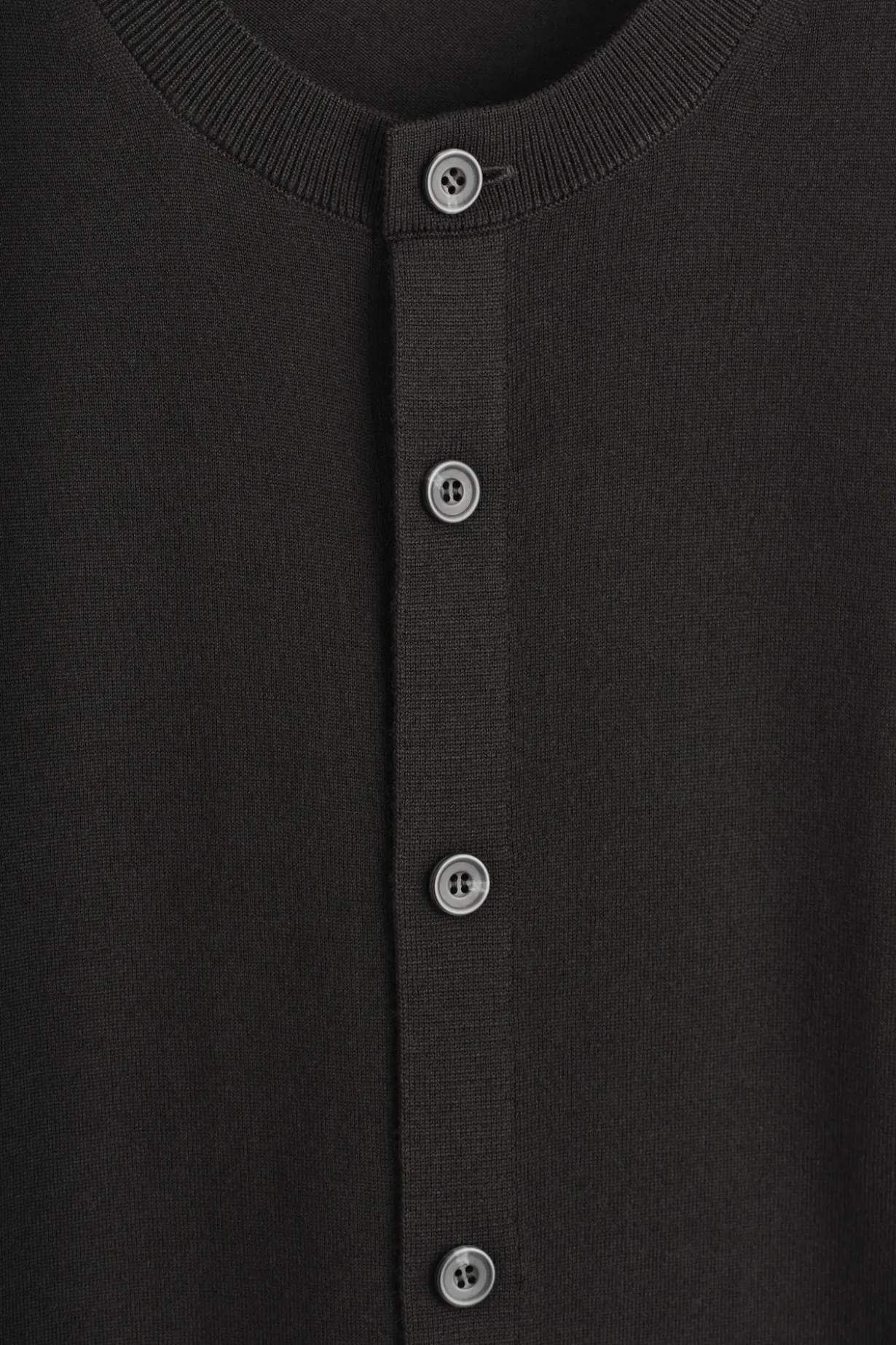 MERINO WOOL CREW-NECK CARDIGAN