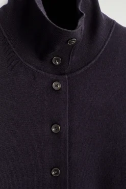 MERINO WOOL MOCK-NECK CARDIGAN