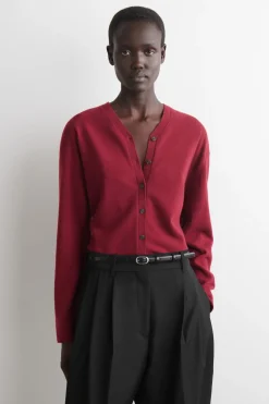 MERINO WOOL V-NECK CARDIGAN