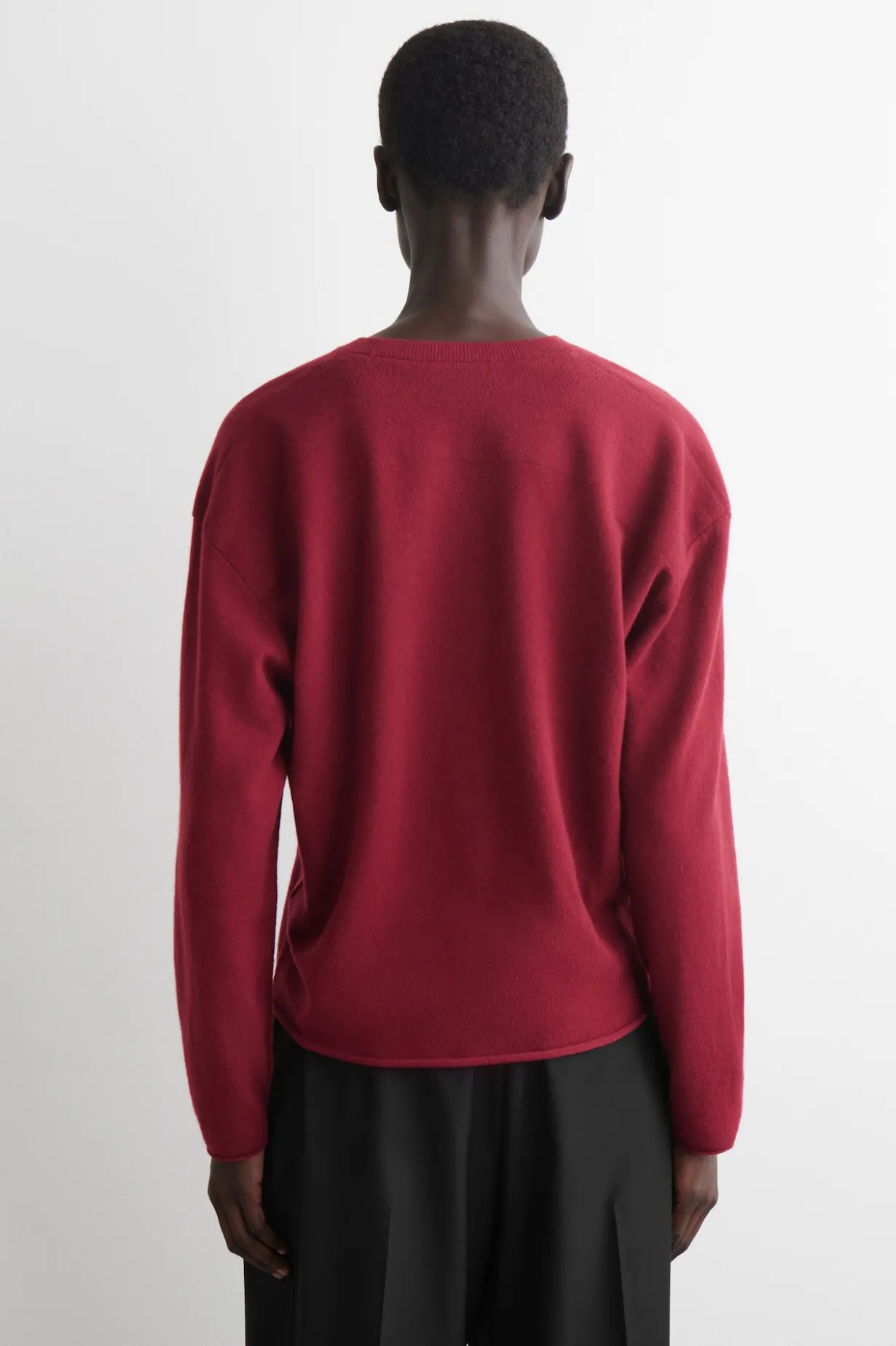 MERINO WOOL V-NECK CARDIGAN