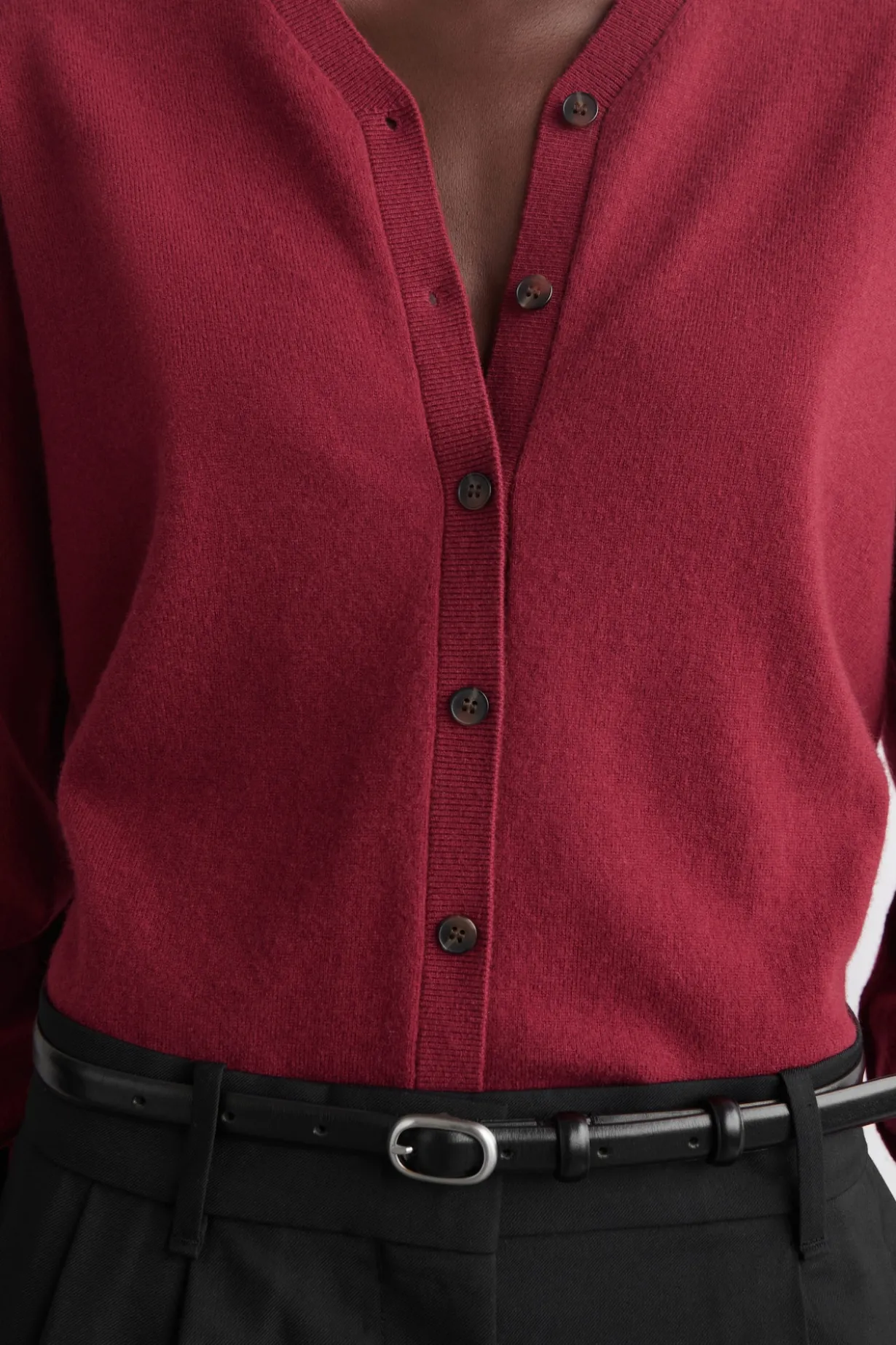 MERINO WOOL V-NECK CARDIGAN