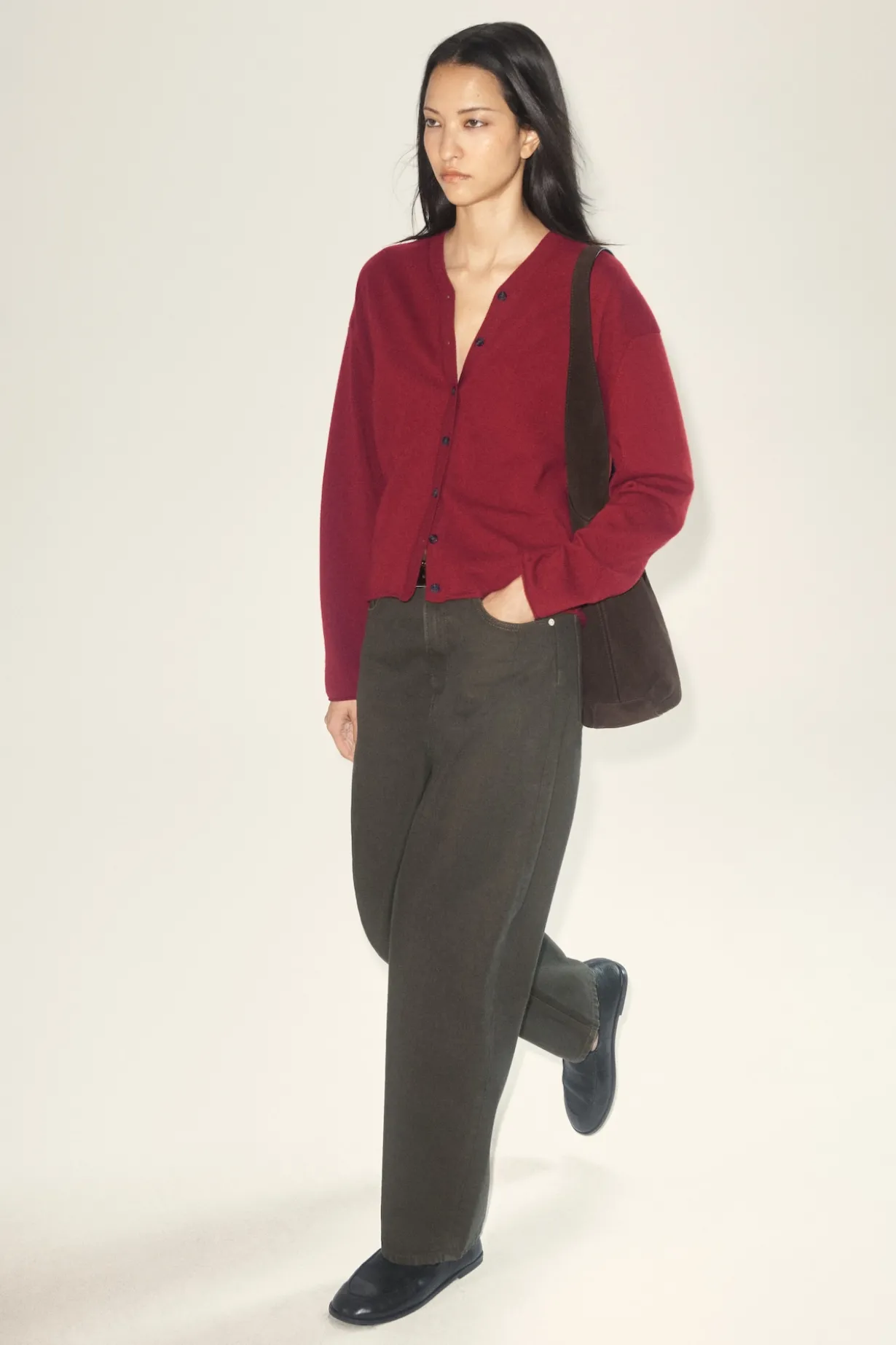 MERINO WOOL V-NECK CARDIGAN