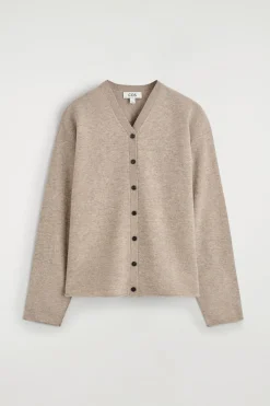 MERINO WOOL V-NECK CARDIGAN
