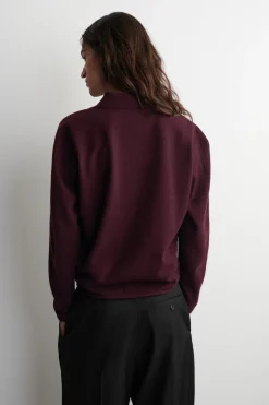 MERINO WOOL-YAK ZIP-UP POLO SHIRT