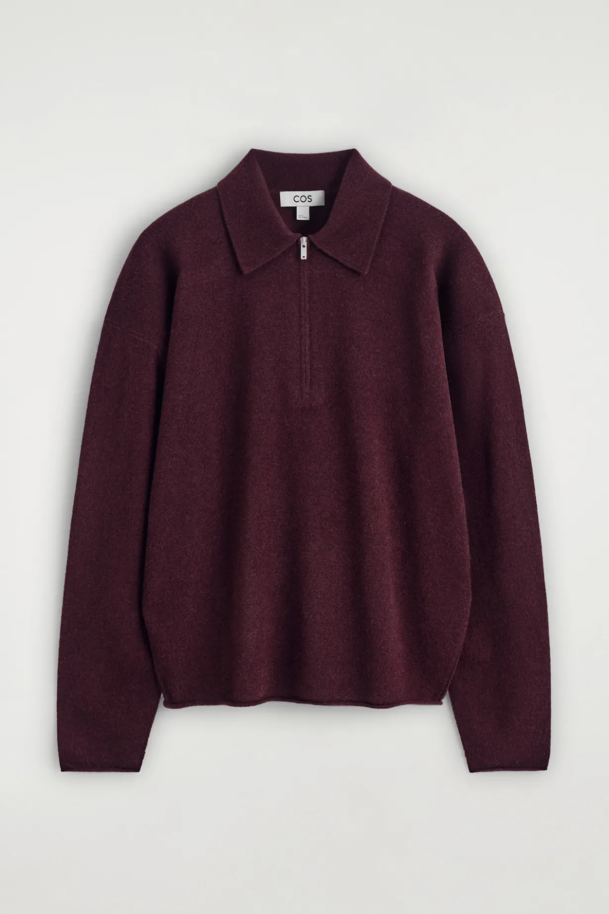 MERINO WOOL-YAK ZIP-UP POLO SHIRT