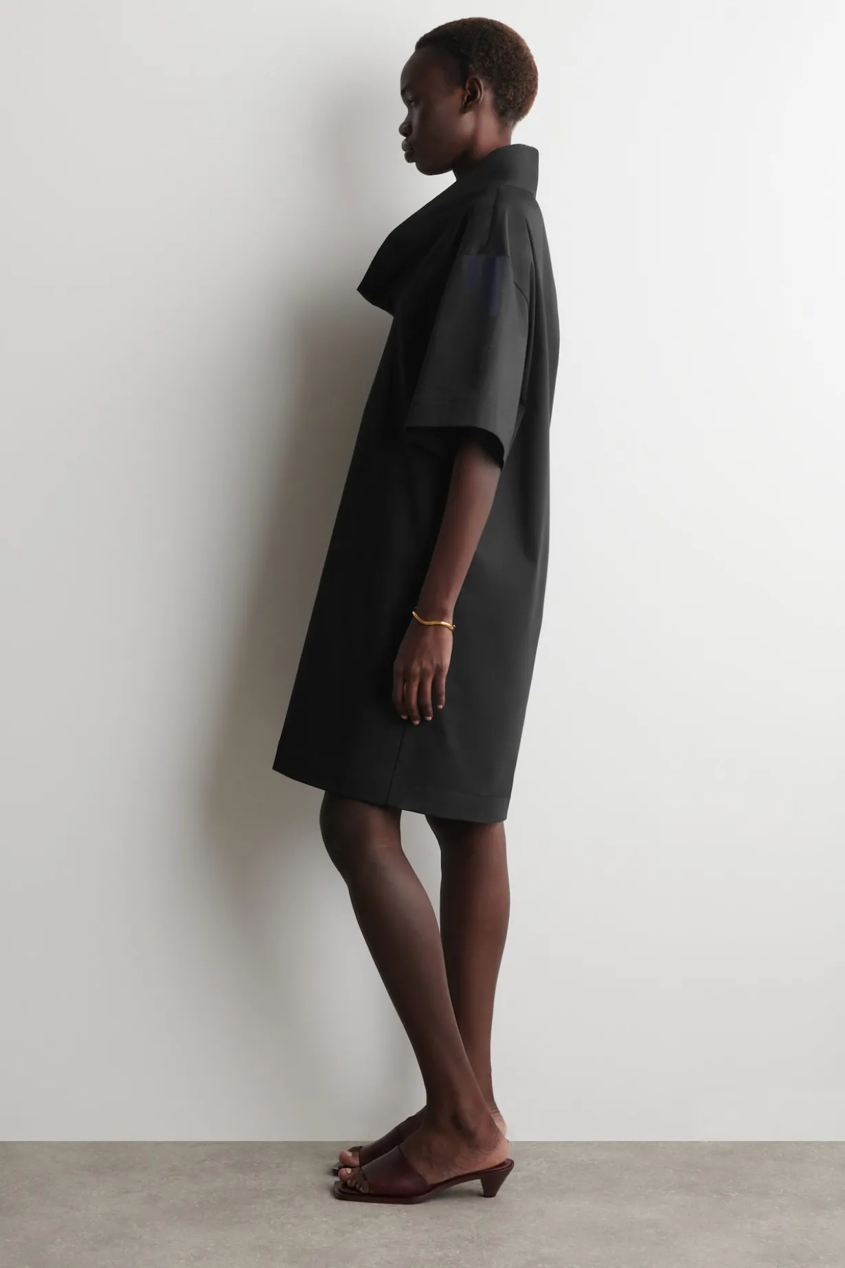 MOCK-NECK COCOON MINI DRESS