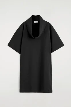 MOCK-NECK COCOON MINI DRESS