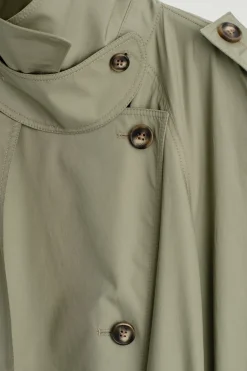 mock-NECK COTTON TRENCH COAT