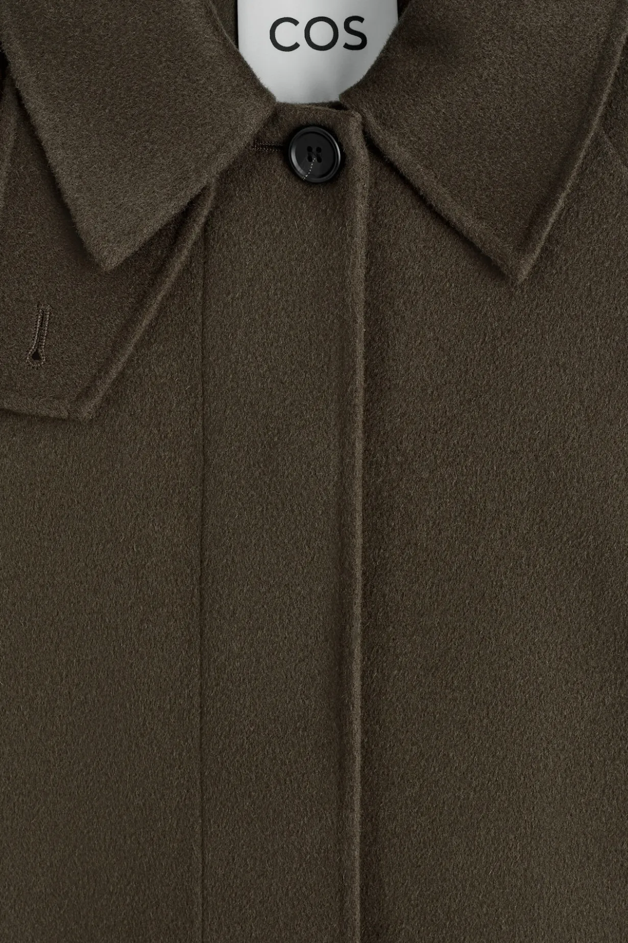 MOCK-NECK DOUBLE-FACED WOOL SHORT COAT