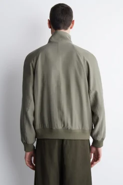 MOCK-NECK TWILL BLOUSON JACKET