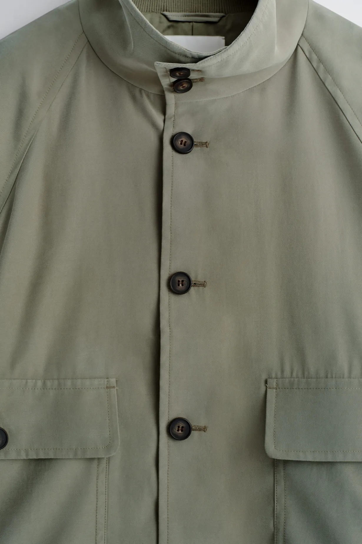 MOCK-NECK TWILL BLOUSON JACKET