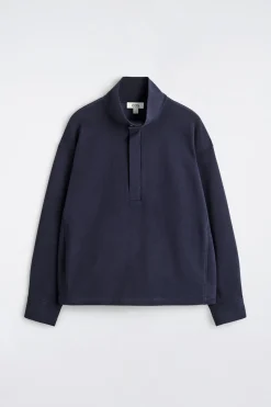 MOCK-NECK ZIP-UP SWEATSHIRT