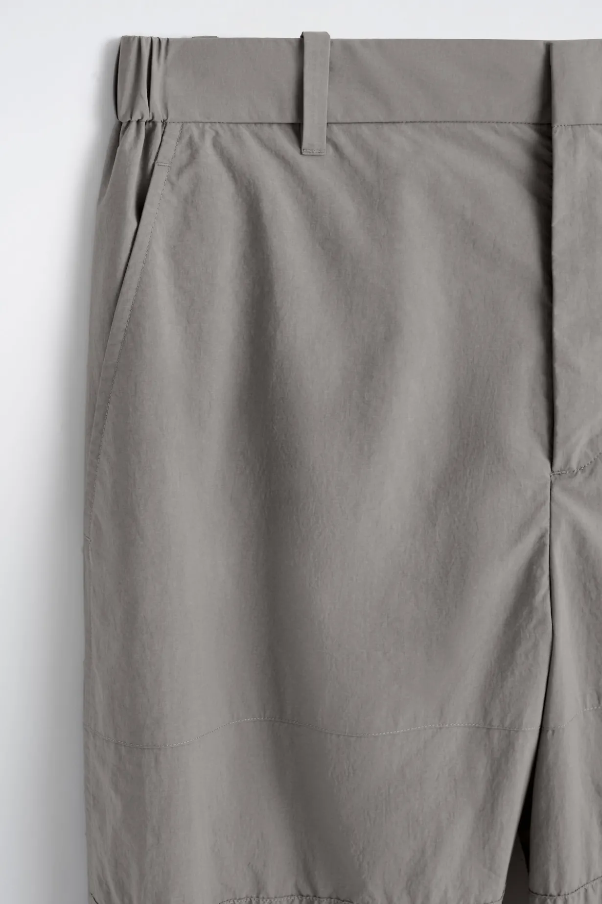 NYLON BARREL-LEG RELAXED-FIT PANTS
