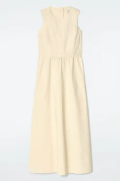OPEN-BACK COTTON MAXI DRESS