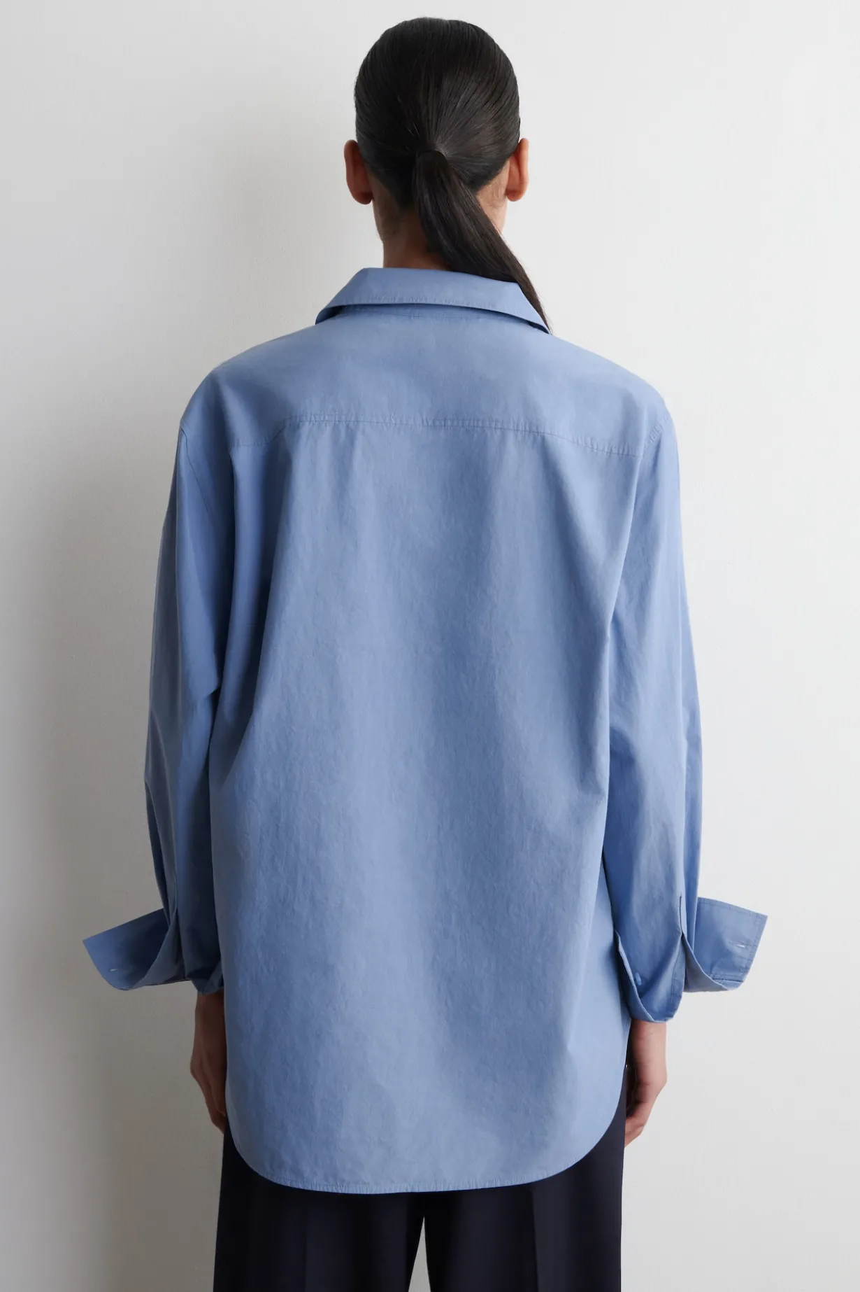 OPEN-COLLAR COTTON-POPLIN SHIRT