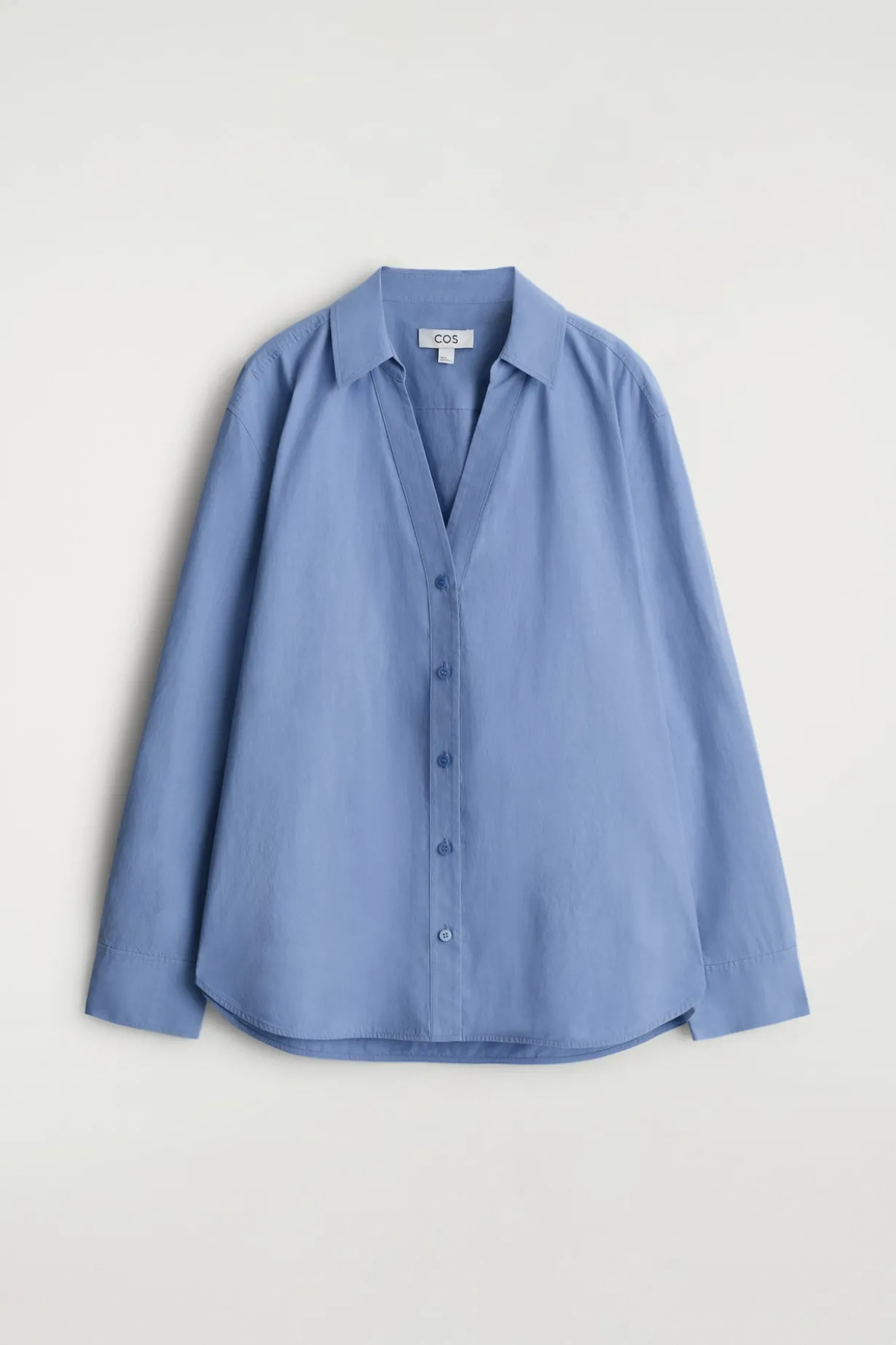 OPEN-COLLAR COTTON-POPLIN SHIRT