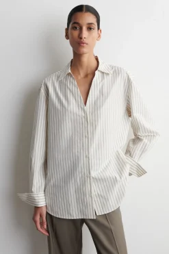OPEN-COLLAR COTTON-POPLIN SHIRT