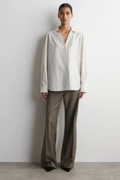 OPEN-COLLAR COTTON-POPLIN SHIRT