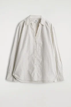 OPEN-COLLAR COTTON-POPLIN SHIRT