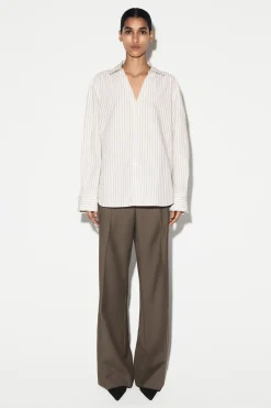 OPEN-COLLAR COTTON-POPLIN SHIRT