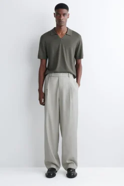 OPEN-COLLAR MERINO WOOL POLO SHIRT
