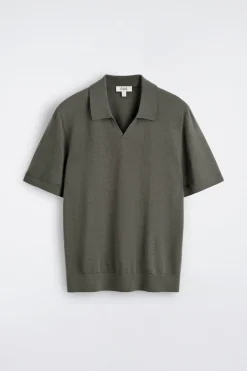 OPEN-COLLAR MERINO WOOL POLO SHIRT