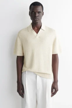 OPEN-KNIT POLO SHIRT