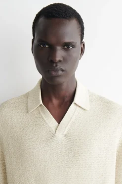 OPEN-KNIT POLO SHIRT