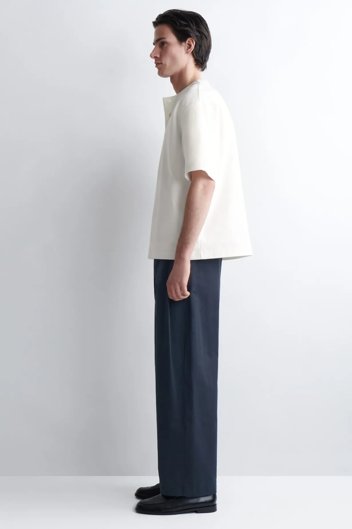 OVERSIZED COTTON-JERSEY HENLEY T-SHIRT