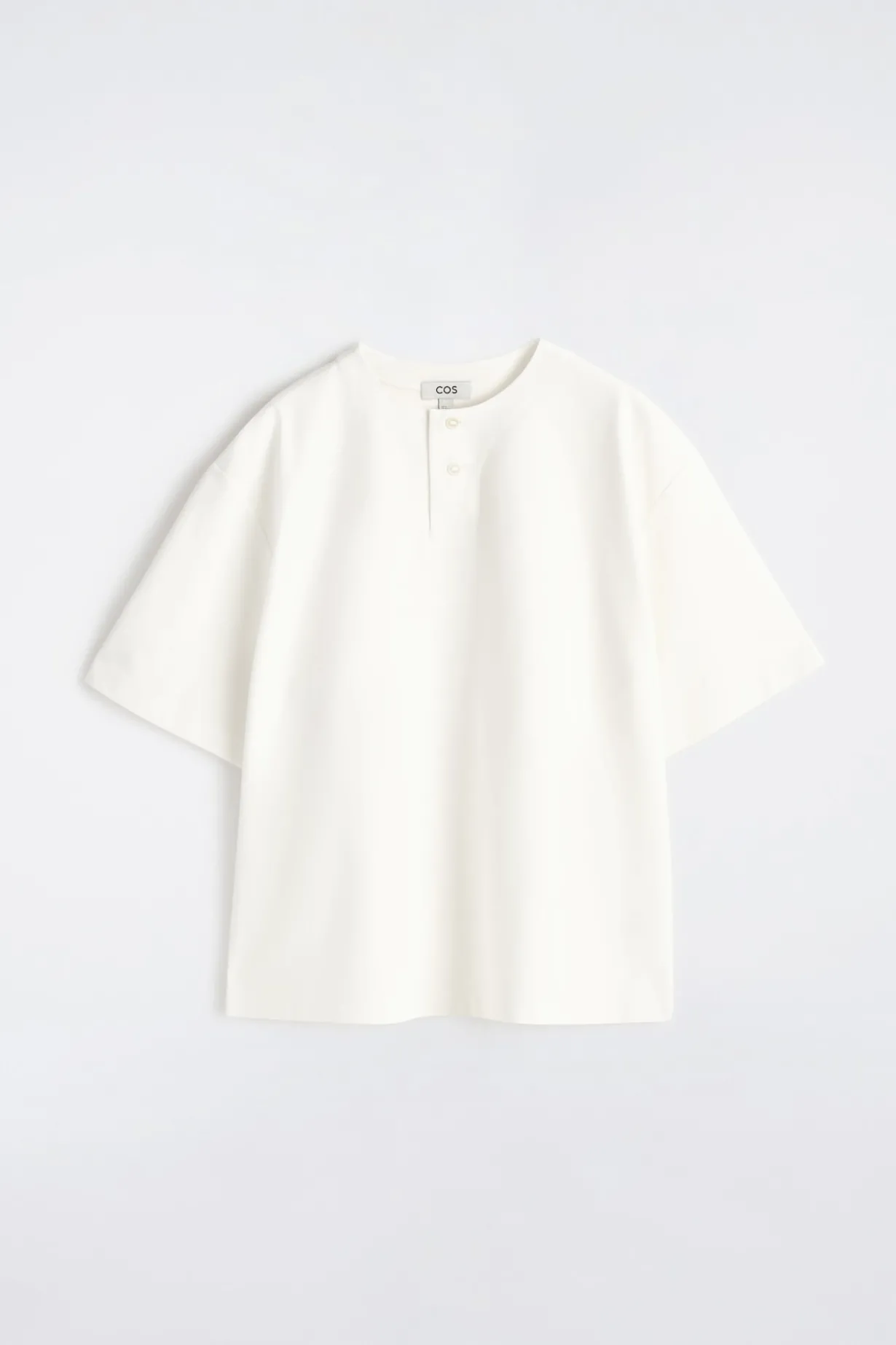 OVERSIZED COTTON-JERSEY HENLEY T-SHIRT