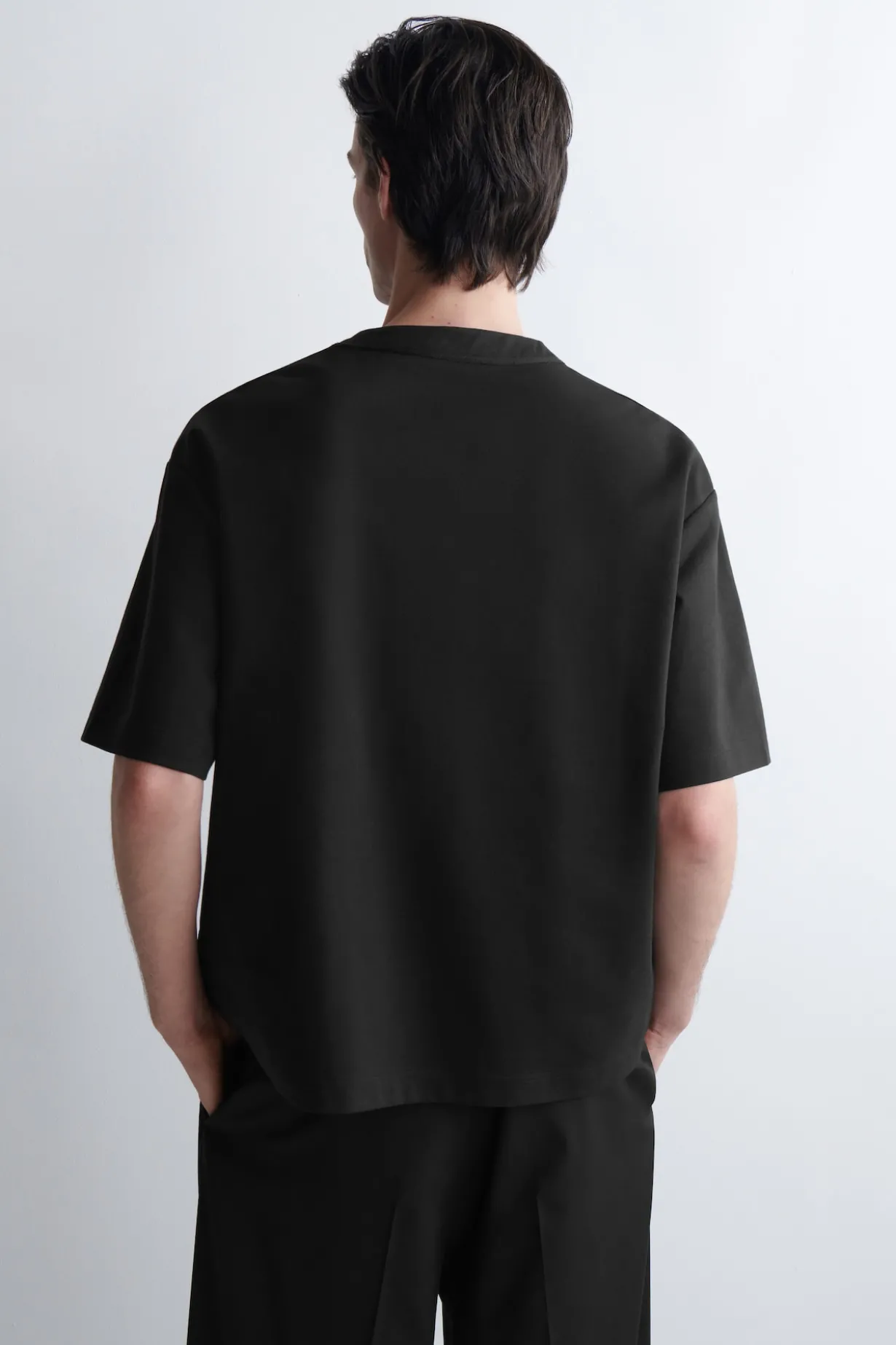 OVERSIZED COTTON-JERSEY HENLEY T-SHIRT