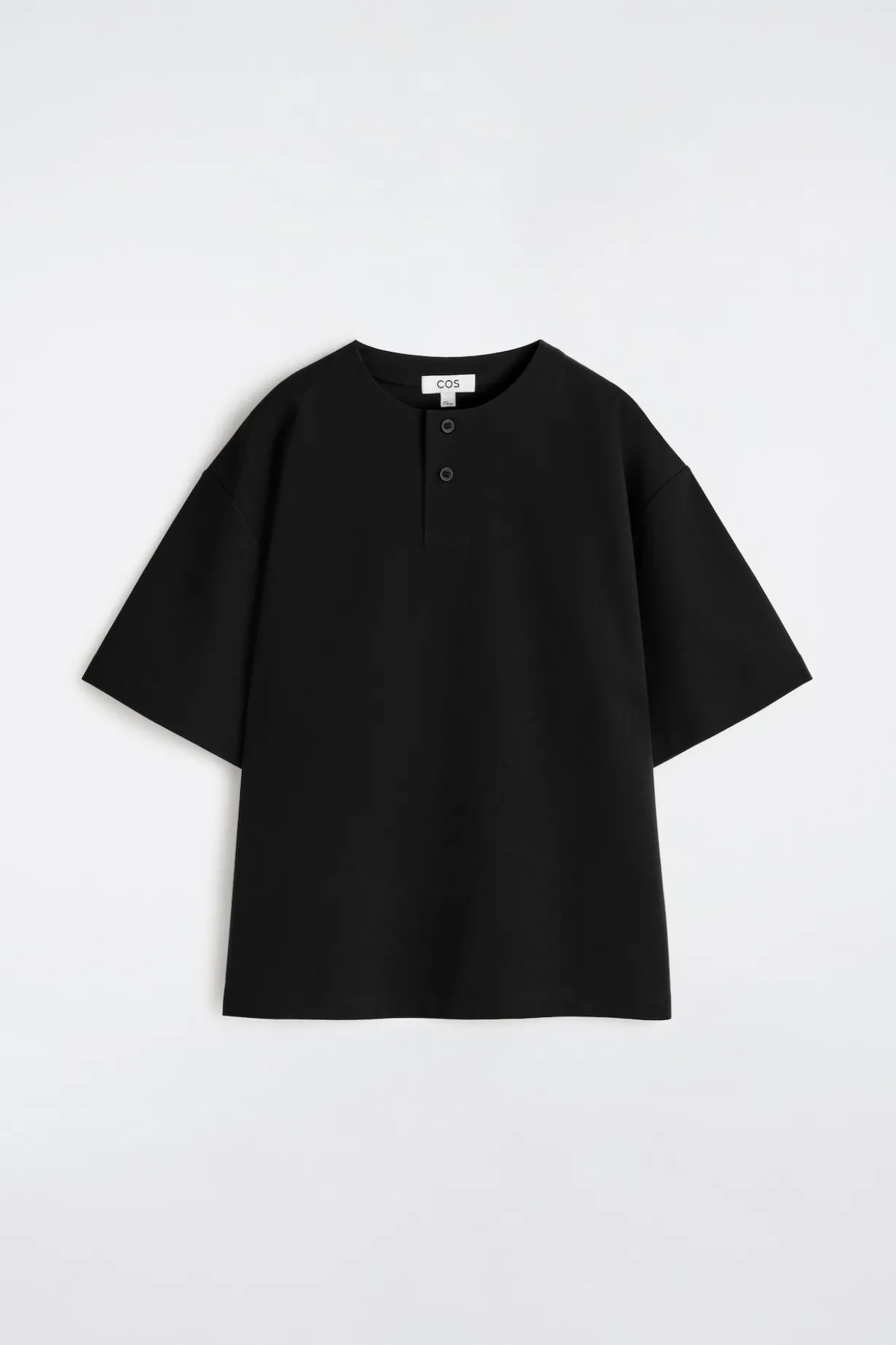 OVERSIZED COTTON-JERSEY HENLEY T-SHIRT