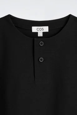 OVERSIZED COTTON-JERSEY HENLEY T-SHIRT