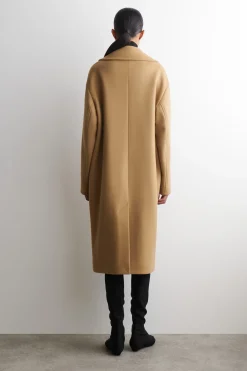 OVERSIZED DOUBLE-BREASTED WOOL LONG COAT