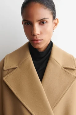 OVERSIZED DOUBLE-BREASTED WOOL LONG COAT