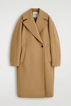OVERSIZED DOUBLE-BREASTED WOOL LONG COAT