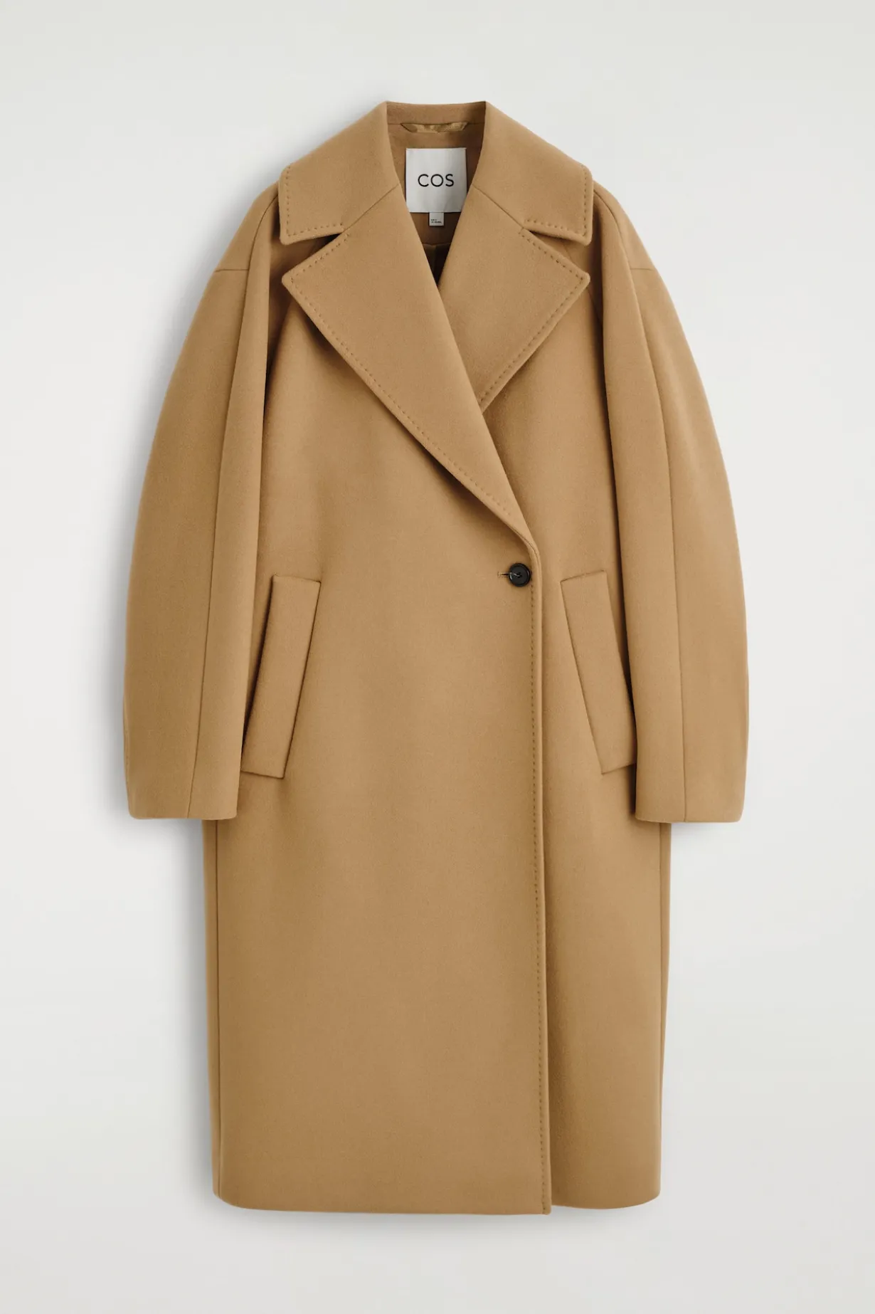 OVERSIZED DOUBLE-BREASTED WOOL LONG COAT