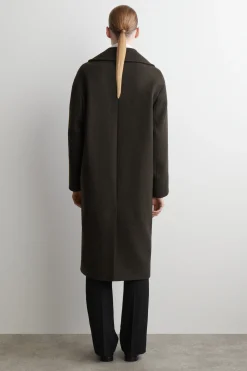 OVERSIZED DOUBLE-BREASTED WOOL LONG COAT