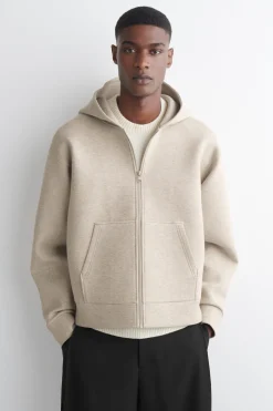 OVERSIZED SCUBA-JERSEY ZIP-UP HOODIE