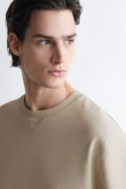OVERSIZED SHORT-SLEEVED COTTON SWEATSHIRT
