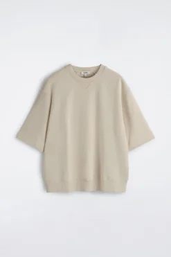 OVERSIZED SHORT-SLEEVED COTTON SWEATSHIRT