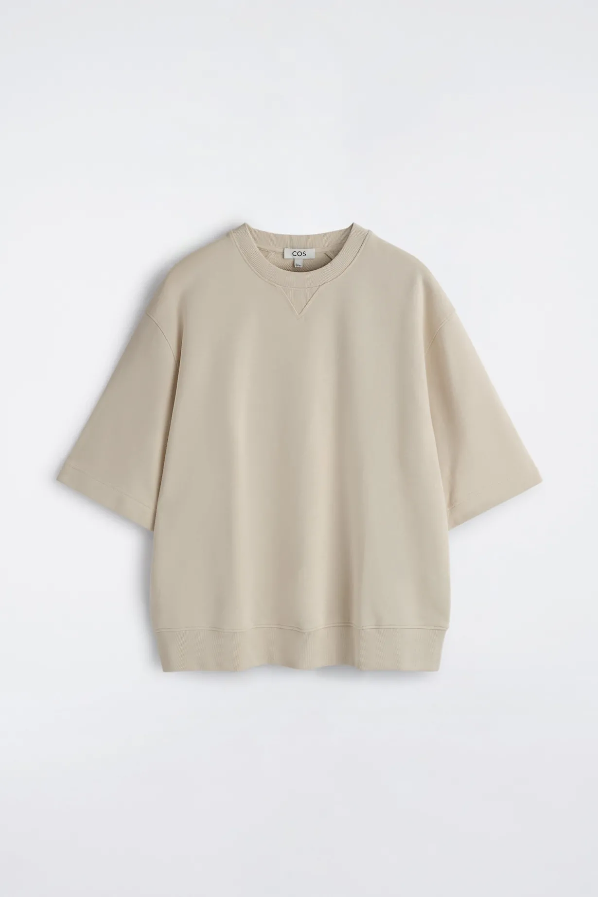 OVERSIZED SHORT-SLEEVED COTTON SWEATSHIRT